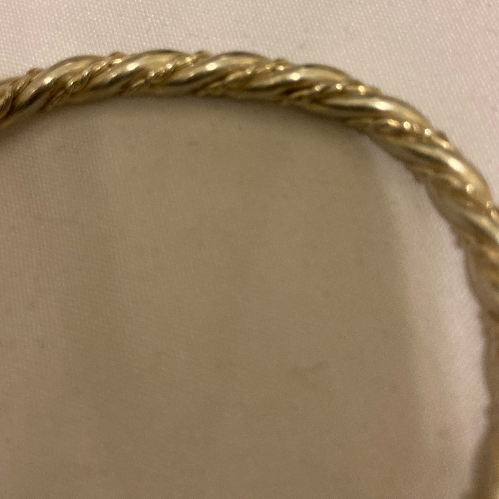 Twisted Rope Bangle Bracelet in Gold Tone